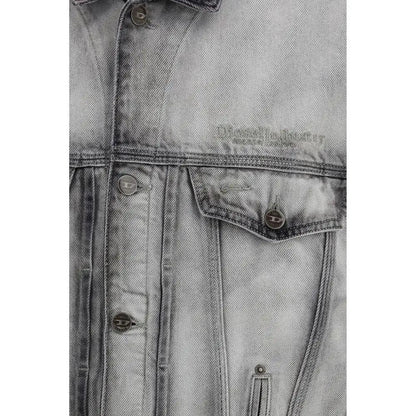 Diesel Gray Cotton Denim Jacket by Diesel