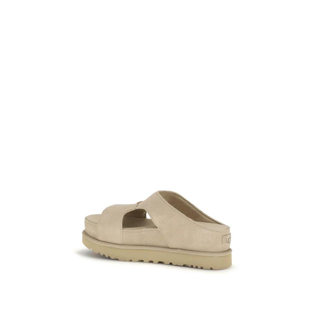 UGG Beige Calf Leather Bos Taurus Platform Sandals by UGG