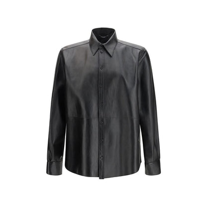 Dolce & Gabbana Black Leather Dress Shirt by Dolce & Gabbana