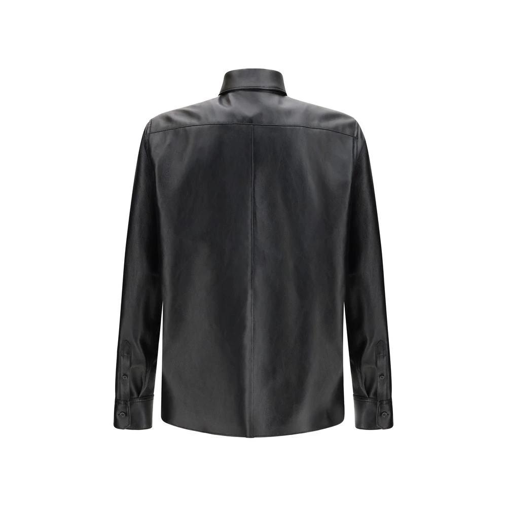 Dolce & Gabbana Black Leather Dress Shirt by Dolce & Gabbana