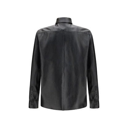 Dolce & Gabbana Black Leather Dress Shirt by Dolce & Gabbana