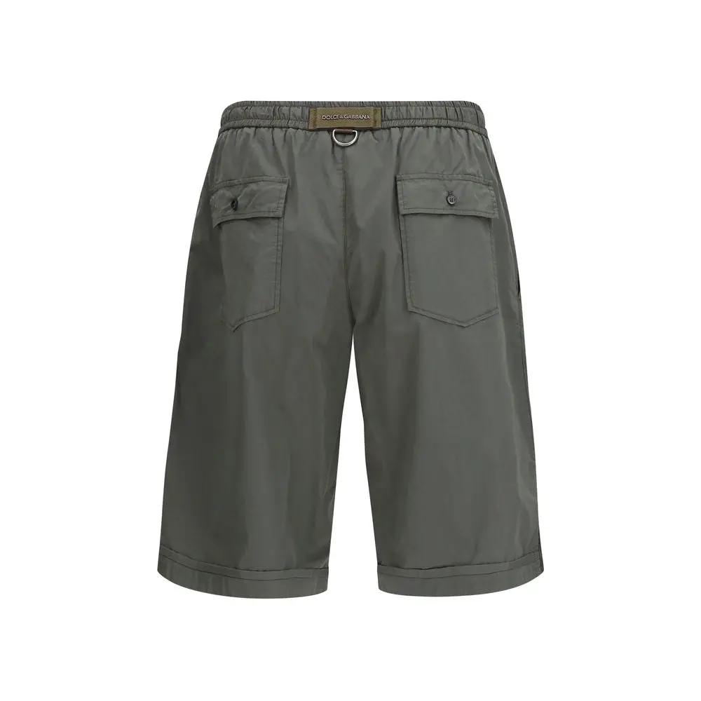 Dolce & Gabbana Gray Cotton Bermuda Shorts by Dolce & Gabbana