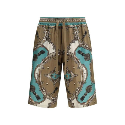 Dolce & Gabbana Multicolor Silk Bermuda Shorts by Dolce & Gabbana