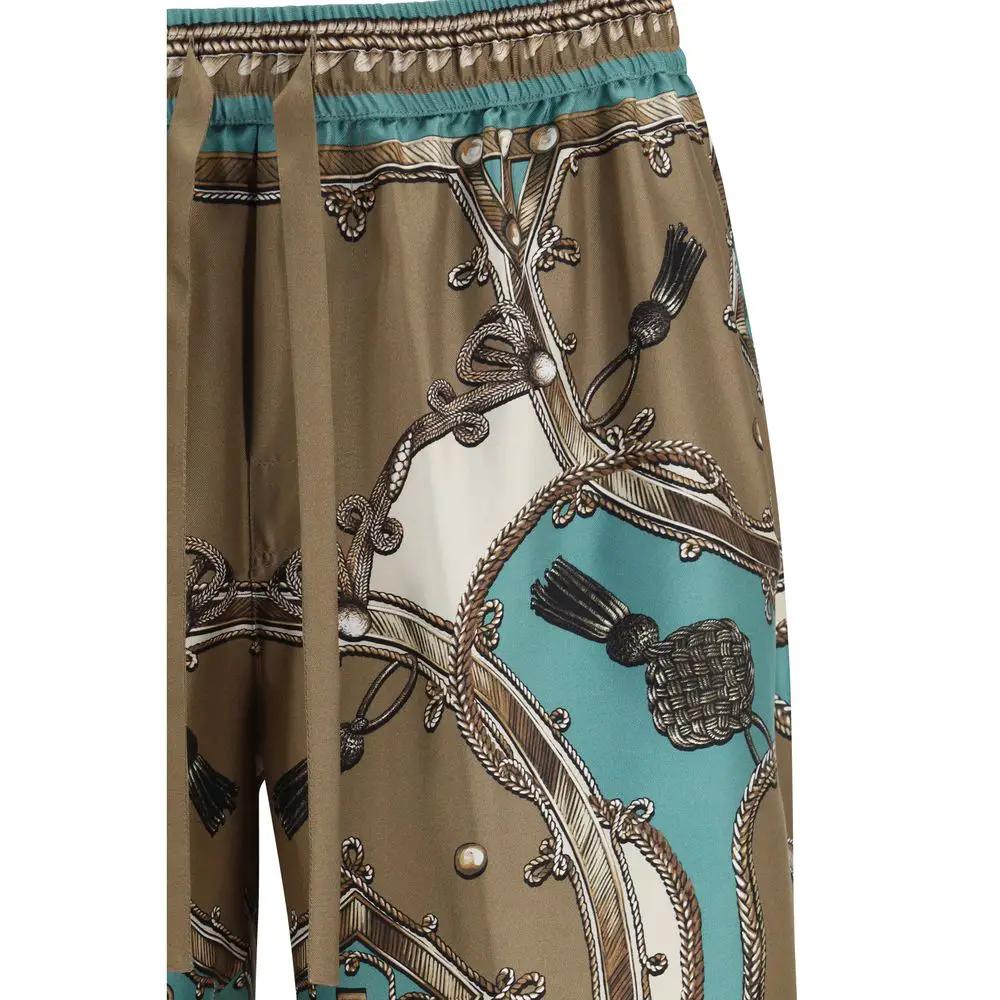 Dolce & Gabbana Multicolor Silk Bermuda Shorts by Dolce & Gabbana