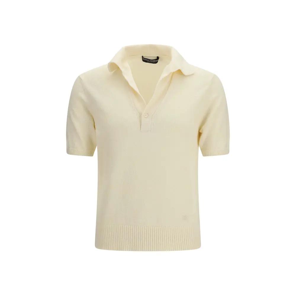 Dolce & Gabbana Beige Cotton Polo Shirt by Dolce & Gabbana