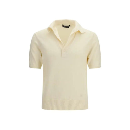 Dolce & Gabbana Beige Cotton Polo Shirt by Dolce & Gabbana