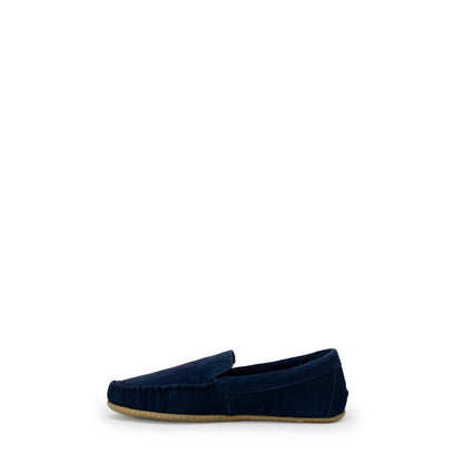 Ralph Lauren – Chaussons Homme en Éco-Fourrure et Suède Bleu | FW25