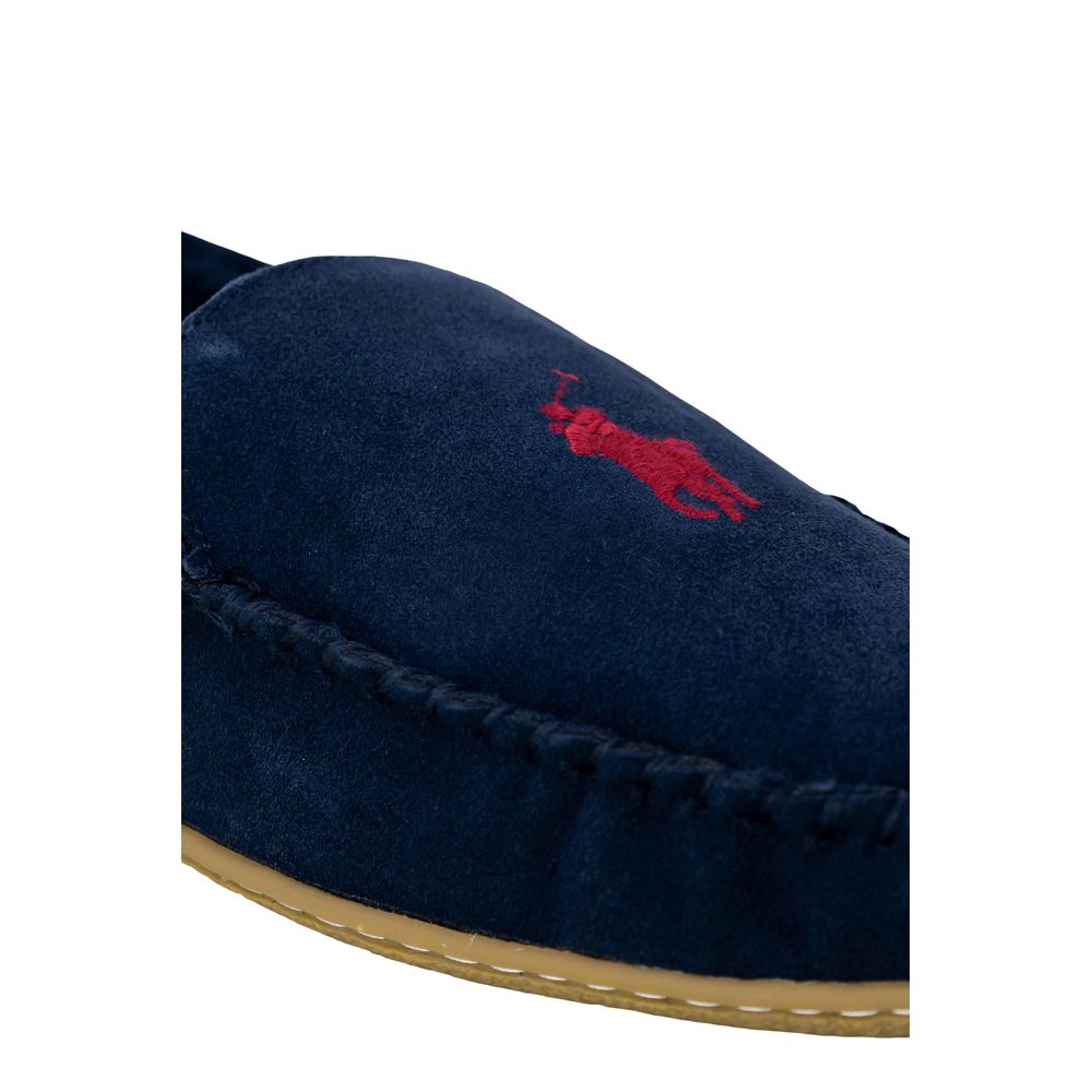 Ralph Lauren – Chaussons Homme en Éco-Fourrure et Suède Bleu | FW25