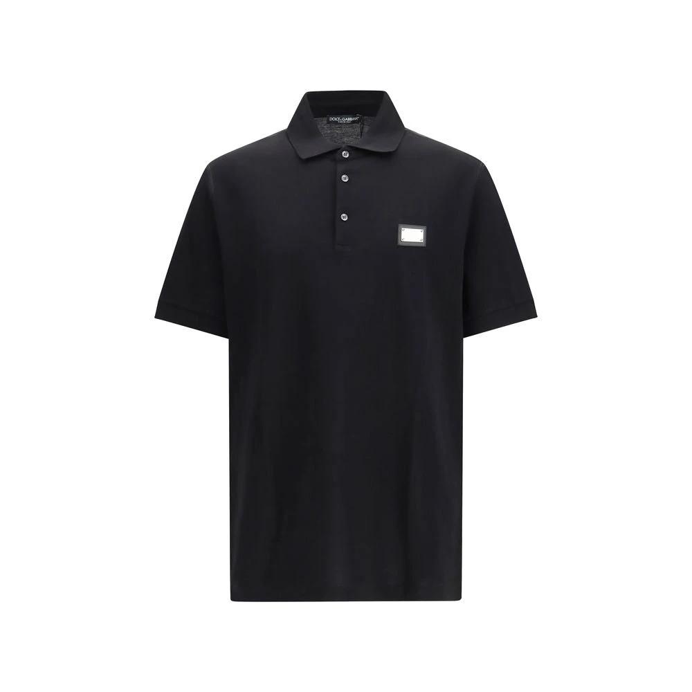 Dolce & Gabbana Black Cotton Polo Shirt by Dolce & Gabbana