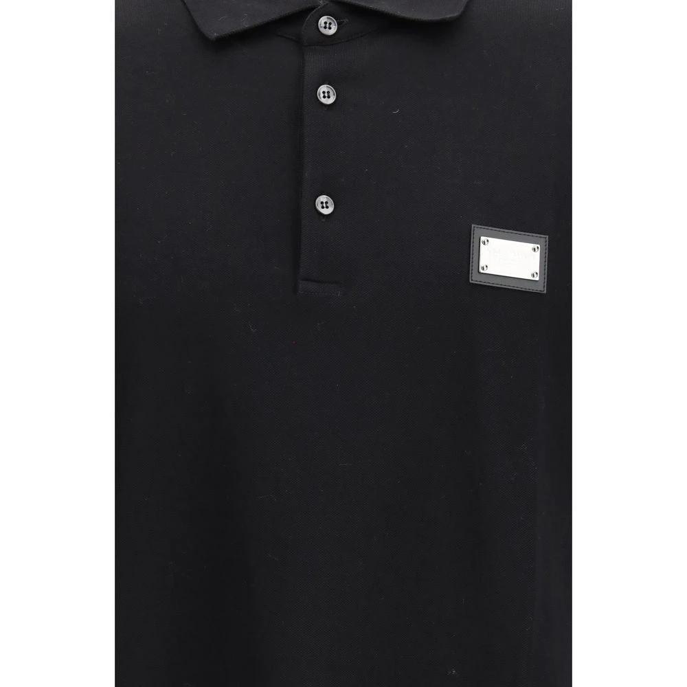 Dolce & Gabbana Black Cotton Polo Shirt by Dolce & Gabbana