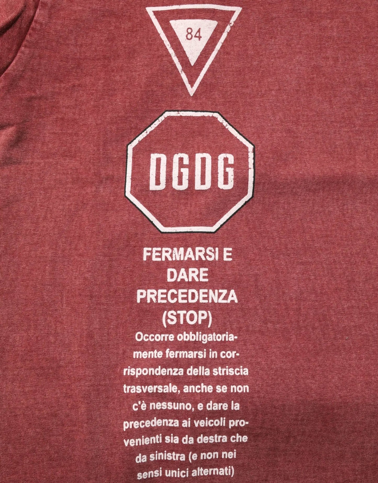 Dolce & Gabbana Maroon Print Round Neck Short Sleeve T-shirt by Dolce & Gabbana