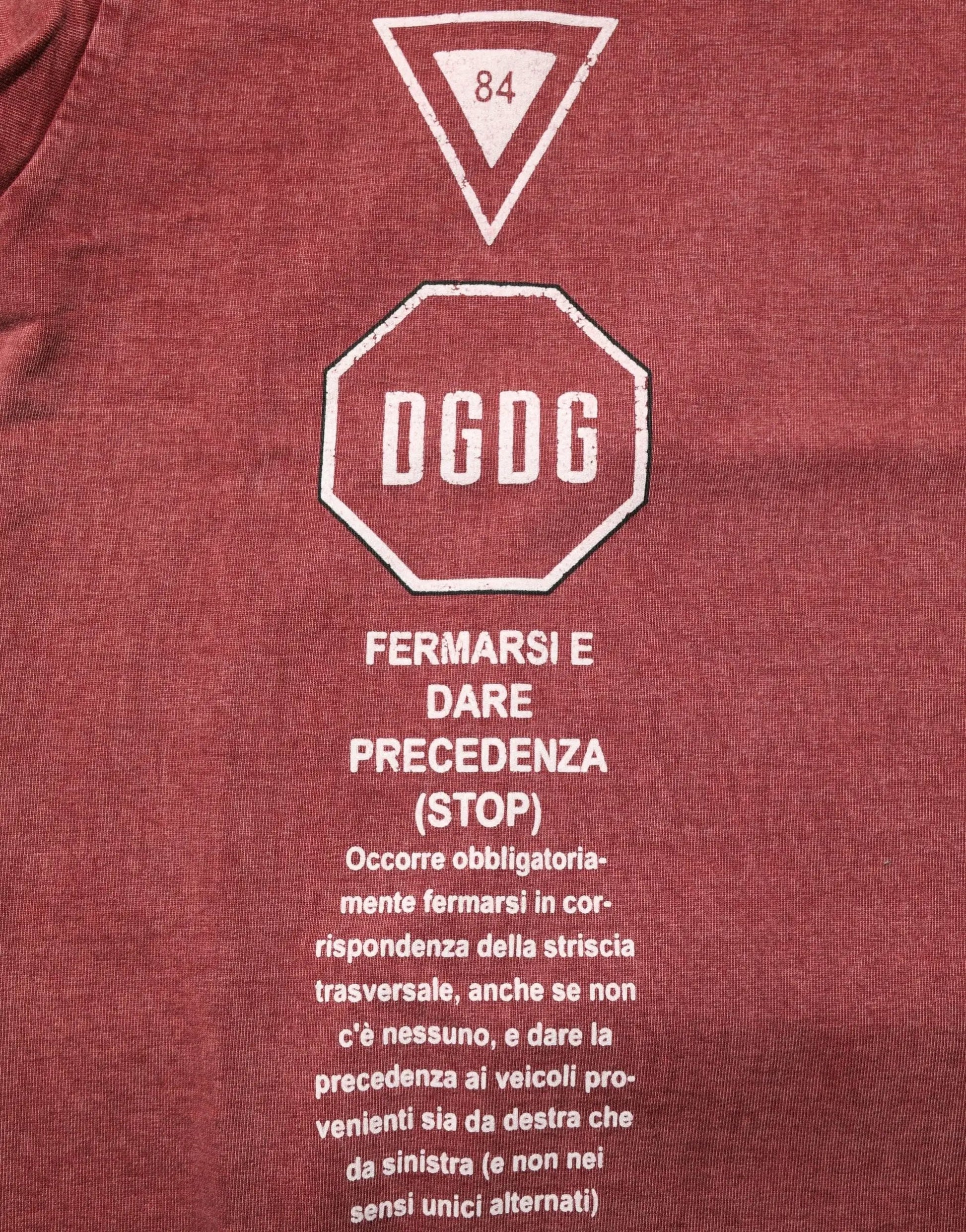 Dolce & Gabbana Maroon Print Round Neck Short Sleeve T-shirt by Dolce & Gabbana