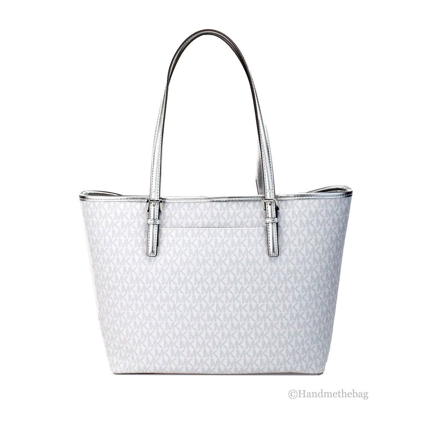 Michael Kors Jet Set Travel Girls Medium Signature Carryall Tote White MK by Michael Kors
