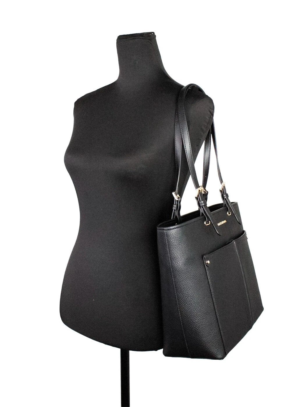 Michael Kors Womens Jet Set Travel Medium Double Pocket Tote Black/SIlver 35F3GTVT8B-001 by Michael Kors