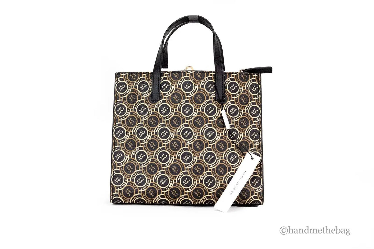 Marc Jacobs Mini Grind Signet Printed Leather Crossbody Tote Handbag Purse by Marc Jacobs