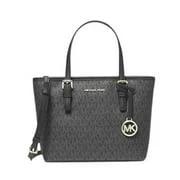 Michael Kors XS Carry All Jet Set Travel Womens Tote (BLACK SIG/GOLD) by Michael Kors