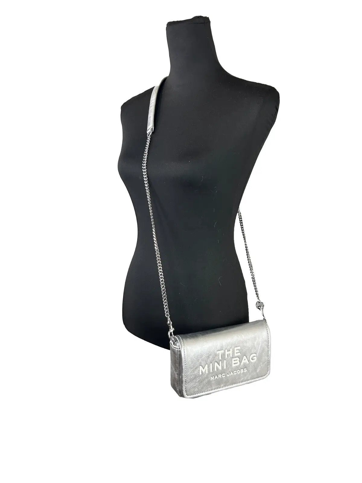 Marc Jacobs The Metallic Leather Chain Mini Bag - Silver by Marc Jacobs