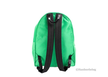 Versace Large Bright Green Nylon Fabric Medusa Shoulder Backpack Bookbag by Versace