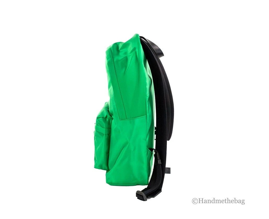 Versace Large Bright Green Nylon Fabric Medusa Shoulder Backpack Bookbag by Versace
