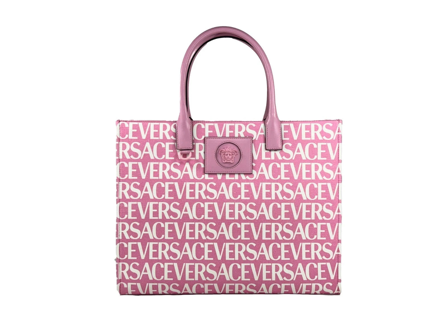Versace Medusa Large Canvas Large Tote Bag Baby Pink by Versace