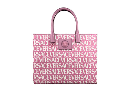 Versace Medusa Large Canvas Large Tote Bag Baby Pink by Versace