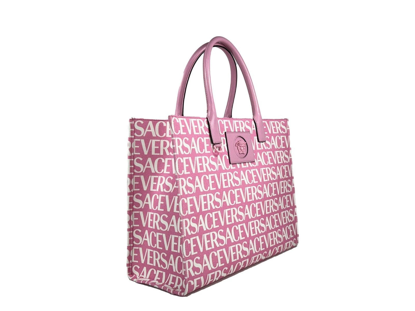 Versace Medusa Large Canvas Large Tote Bag Baby Pink by Versace