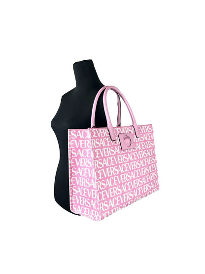 Versace Medusa Large Canvas Large Tote Bag Baby Pink by Versace