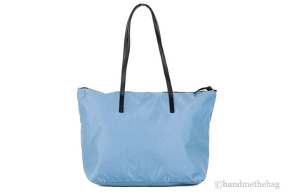Versace Portuna Medusa Medium Cornflower Blue Nylon Leather Tote Bag Purse by Versace