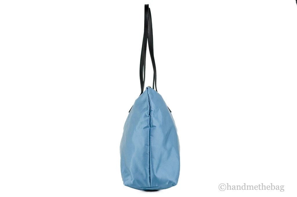 Versace Portuna Medusa Medium Cornflower Blue Nylon Leather Tote Bag Purse by Versace