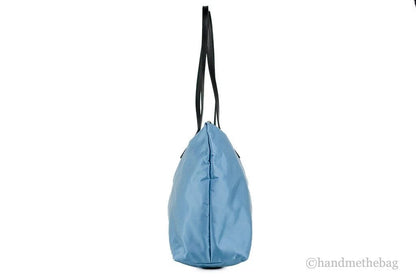Versace Portuna Medusa Medium Cornflower Blue Nylon Leather Tote Bag Purse by Versace
