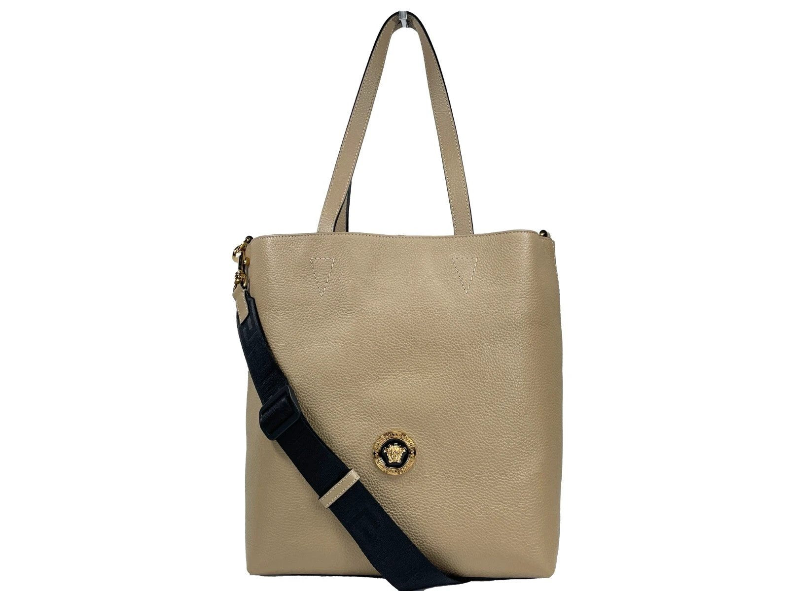 Versace Medusa Large Leather Tote Bag With Pouch by Versace