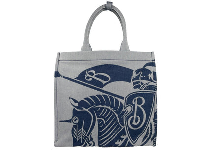 Burberry Navy EKD Canvas Tote Bag With Coin Pouch by Burberry