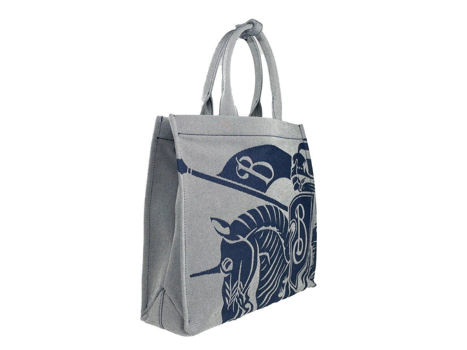 Burberry Navy EKD Canvas Tote Bag With Coin Pouch by Burberry