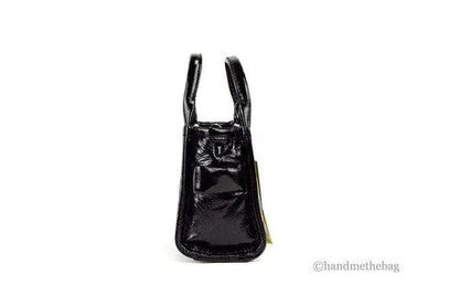 Marc Jacobs The Shiny Crinkle Micro Tote Black Leather Crossbody Bag Handbag by Marc Jacobs