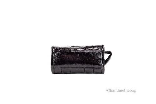Marc Jacobs The Shiny Crinkle Micro Tote Black Leather Crossbody Bag Handbag by Marc Jacobs