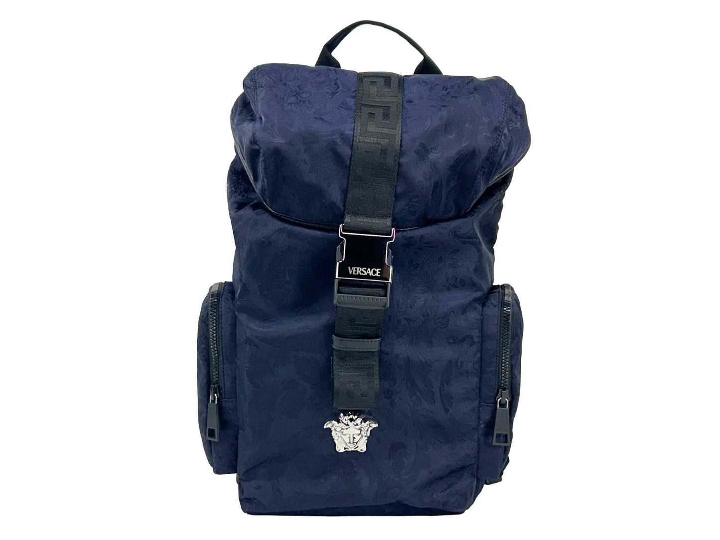 Versace Medusa Nylon Buckle Drawstring Backpack Bag by Versace