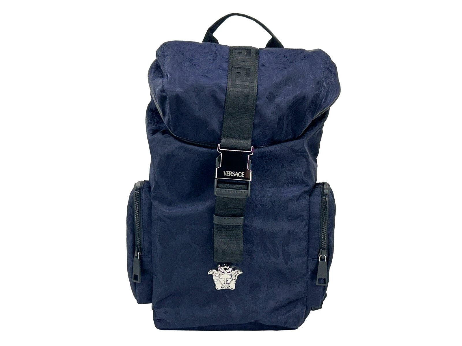 Versace Medusa Nylon Buckle Drawstring Backpack Bag by Versace