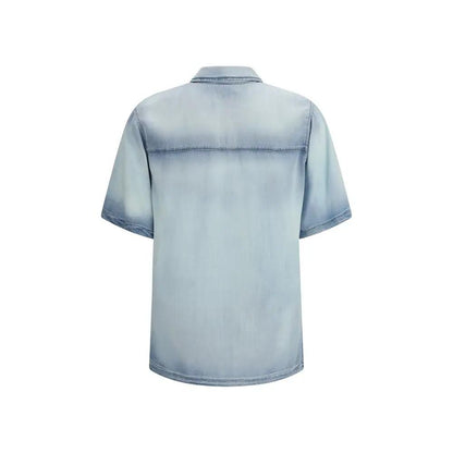 Diesel Blue Lyocell Shortsleeve Shirt by Diesel