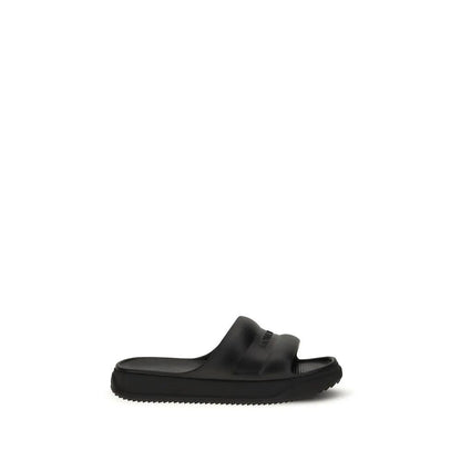 Moncler Black Rubber Flat Sandals by Moncler