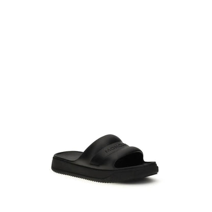 Moncler Black Rubber Flat Sandals by Moncler