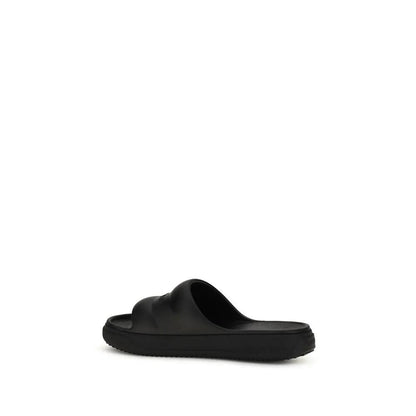 Moncler Black Rubber Flat Sandals by Moncler
