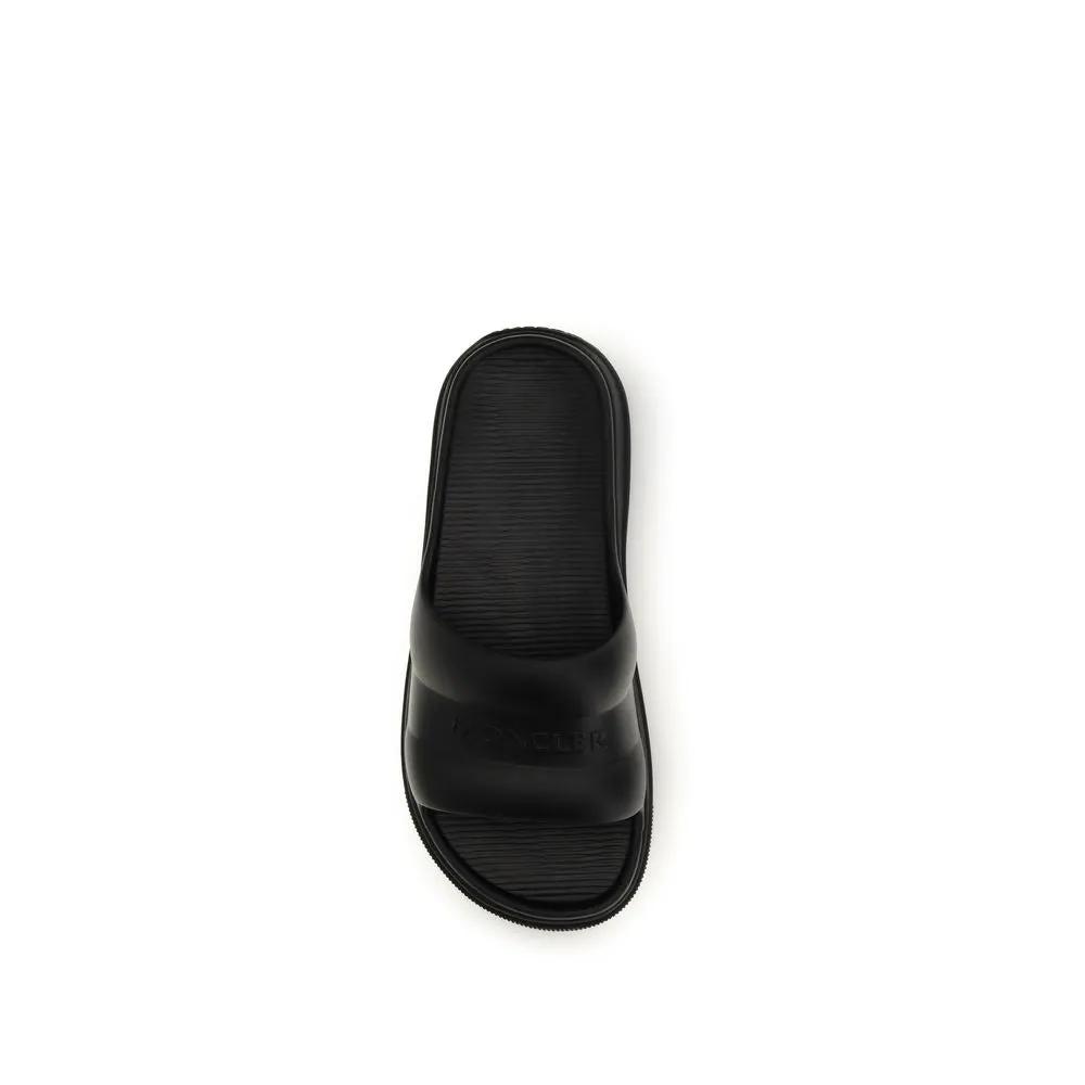 Moncler Black Rubber Flat Sandals by Moncler