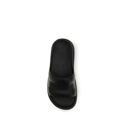 Moncler Black Rubber Flat Sandals by Moncler