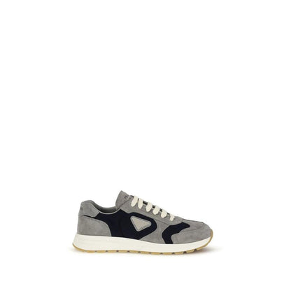 Prada Blue Calf Leather Bos Taurus Athletic Sneakers by Prada