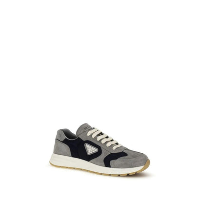 Prada Blue Calf Leather Bos Taurus Athletic Sneakers by Prada