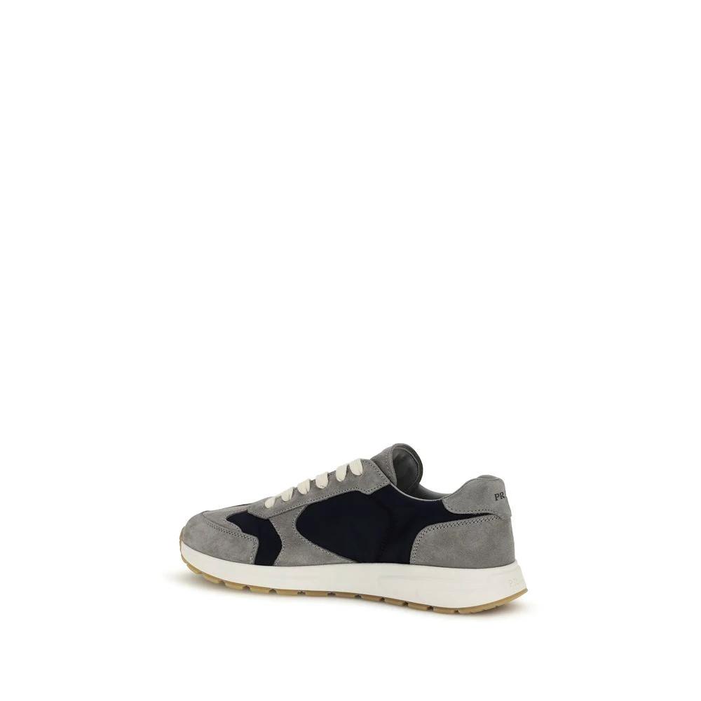 Prada Blue Calf Leather Bos Taurus Athletic Sneakers by Prada