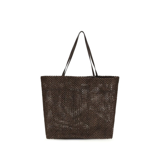The Row Brown Raffia Shoulder Bag by The Row