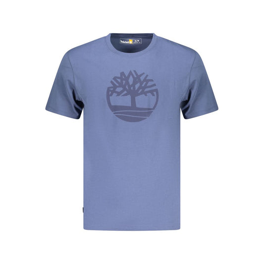 T-shirt Timberland Coton Bio Bleu Imprimé Logo Homme – Authentique | HBPS Fashion