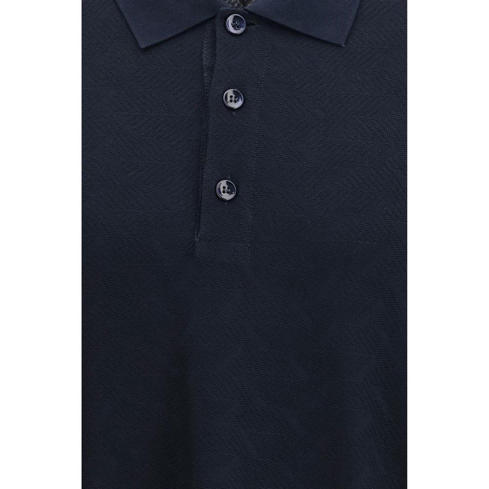Giorgio Armani Blue Viscose Polo Shirt by Giorgio Armani