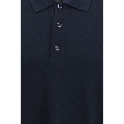 Giorgio Armani Blue Viscose Polo Shirt by Giorgio Armani